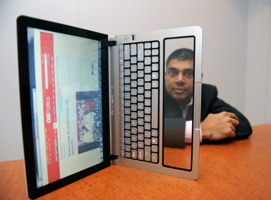 Ces 2012: концептуальный ноутбук nikiski от intel с прозрачным тачпадом