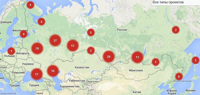 Карта краудсорсинга покажет актуальные российские проекты